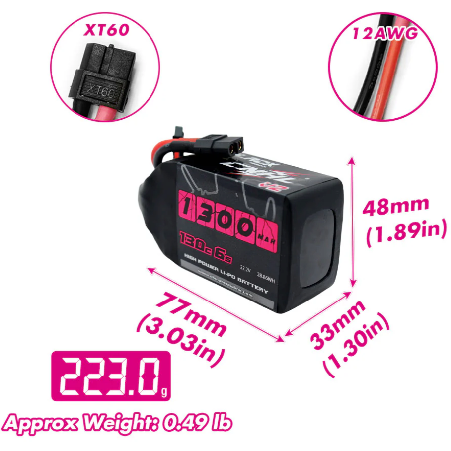 CNHL Black Series V2.0 1300mAh 6s 22.2v 130c