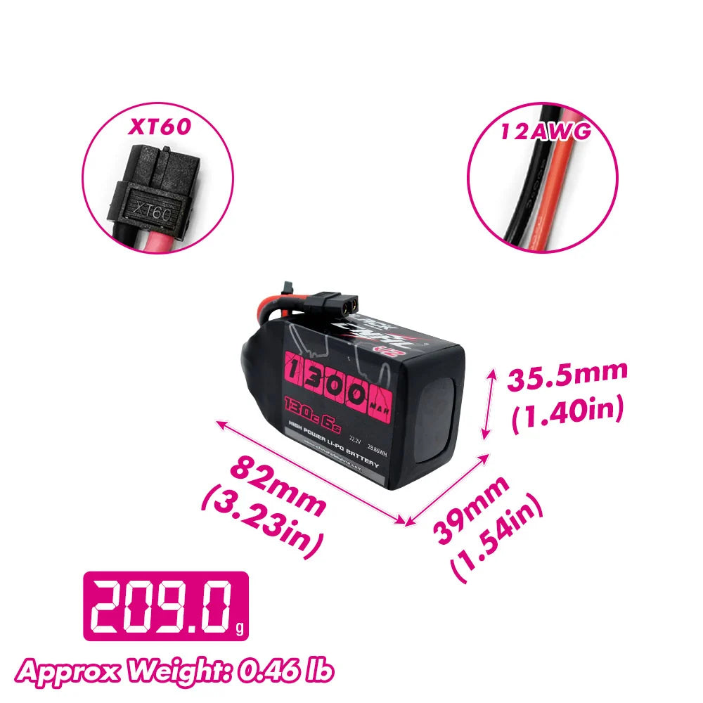 CNHL Black Series V2.0 1300mAh 6s 22.2v 130c