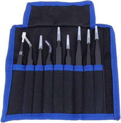 Tweezers precision anti static - 9pcs