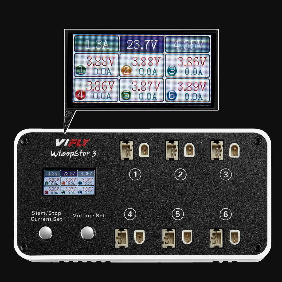 VIFLY WhoopStor 3, ecrã e seis canais